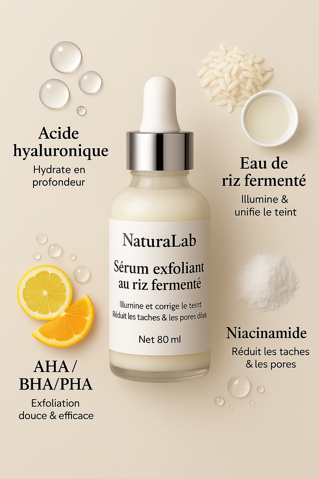 Sérum exfoliant au riz fermenté